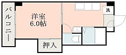 コスモハイツ 1Kの間取図画像