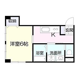 松元ビル 1Kの間取図画像
