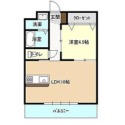 カトレア 1LDKの間取図画像
