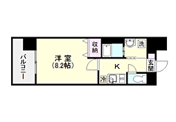 メゾンドボヌール 1Kの間取図画像