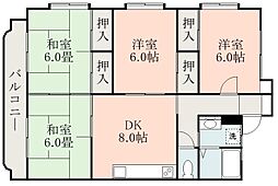 ツインパーク 4DKの間取図画像
