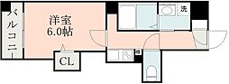 S-RESIDENCE鴨池PRIMO 1Kの間取図画像