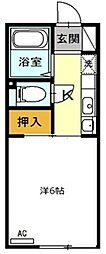 セリバテール東谷山 ワンルームの間取図画像