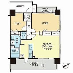 レーベン上之園RECHESSE 2LDKの間取図画像