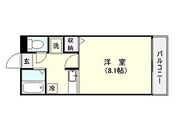 ホワイトマルセイユ 1Kの間取図画像