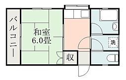 サンライズコーポ 1Kの間取図画像