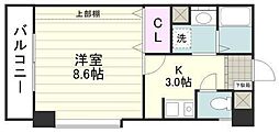 PEGASUS9 1Kの間取図画像