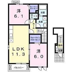 ファミールメゾン3 2LDKの間取図画像