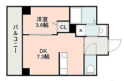 鹿児島市天保山町マンション 1DKの間取図画像