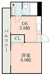Y'sBLD.7 1Kの間取図画像