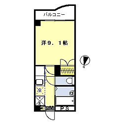 ロイヤルパレス松原 1Kの間取図画像