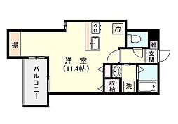 エルソレイユ高麗2 ワンルームの間取図画像