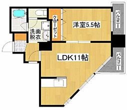 プランタン加治屋町 1LDKの間取図画像