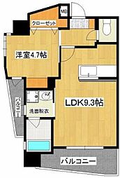 グランパルク梓館 1LDKの間取図画像