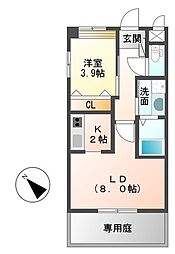 FourLeaf郡元 1LDKの間取図画像