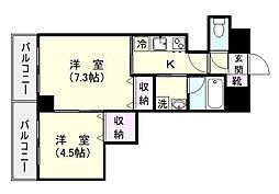 サンティア中央町 2Kの間取図画像