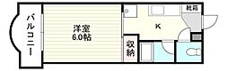 ブランセ小松原 1Kの間取図画像