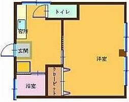 鹿児島市電2系統 加治屋町駅 加治屋町下車 徒歩3分の賃貸マンション 3階1Kの間取り
