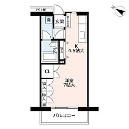 UR都市機構黒崎平尾町団地2棟 1DKの間取図画像