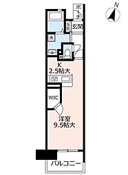 UR都市機構シーサイドももちセンターステージ1号棟 1DKの間取図画像