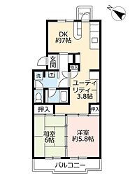 UR都市機構春日公園2 2DKの間取図画像