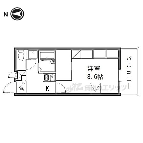 奈良県大和郡山市九条平野町(賃貸アパート1K・3階・23.18㎡)の写真 その2