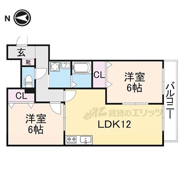 大阪府交野市私部南2丁目(賃貸アパート2LDK・2階・57.62㎡)の写真 その2