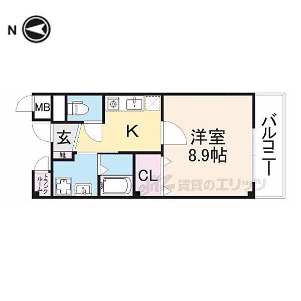 奈良県生駒市辻町(賃貸マンション1K・2階・29.43㎡)の写真 その2