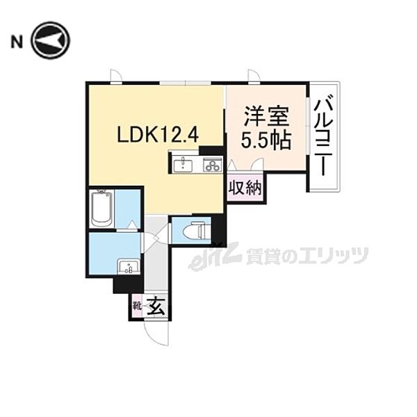 奈良県奈良市南登美ヶ丘(賃貸アパート1LDK・2階・43.87㎡)の写真 その2