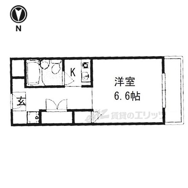 奈良県生駒市中菜畑2丁目(賃貸マンション1K・2階・23.76㎡)の写真 その2