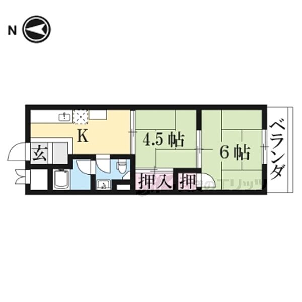奈良県生駒市東生駒3丁目(賃貸アパート2K・1階・30.00㎡)の写真 その2
