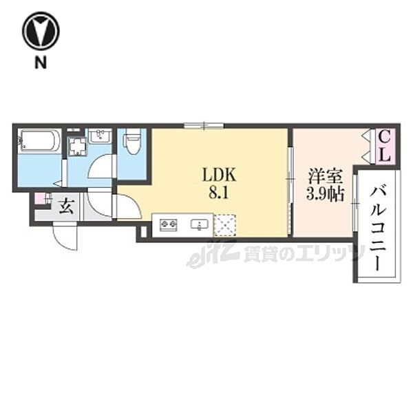 ＡＬＥＧＲＩＡ枚方Ｓｏｕｔｈ 303｜大阪府枚方市枚方元町(賃貸アパート1LDK・3階・30.09㎡)の写真 その2