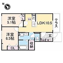 大阪府交野市星田5丁目（賃貸アパート2LDK・1階・52.67㎡） その2