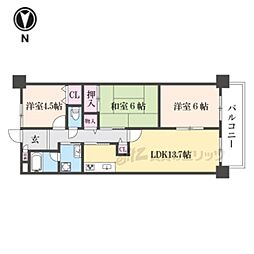 フロレスタ・ミオ山田池公園 4階3LDKの間取り