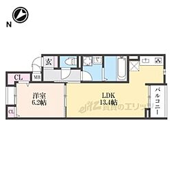 JR片町線(学研都市線) 寝屋川公園駅 徒歩7分の賃貸アパート 3階1LDKの間取り