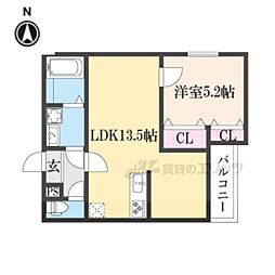 シエーナ楠葉ジェミオス 301 3階1LDKの間取り