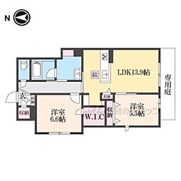 シャーメゾンＣｈｏｕｅｔｔｅ 1階2LDKの間取り