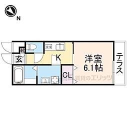 ジーメゾン上野 2階1Kの間取り