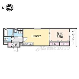 クリエオーレ下神田II 3階1LDKの間取り
