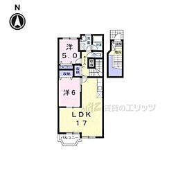 シャン・ド・フルール1番館 2LDKの間取図画像