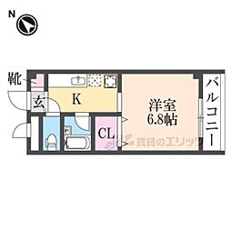 K.Sリバーパーク 1Kの間取図画像