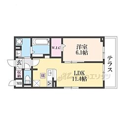 リオ 1LDKの間取図画像