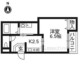 グランメール1 1Kの間取図画像