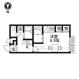 レオパレスヴィラージュロータス 1Kの間取図画像
