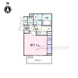 ラフレシール ウエスト 1Kの間取図画像