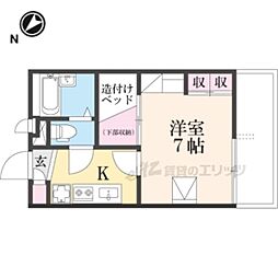 レオパレス大園1 1Kの間取図画像