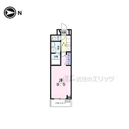 ドゥークス 1Kの間取図画像