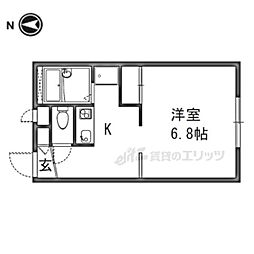 レオパレスOHI4 1Kの間取図画像