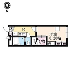 レオパレスフラワーヒルズ 1Kの間取図画像