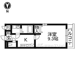 ロータスコート 1Kの間取図画像